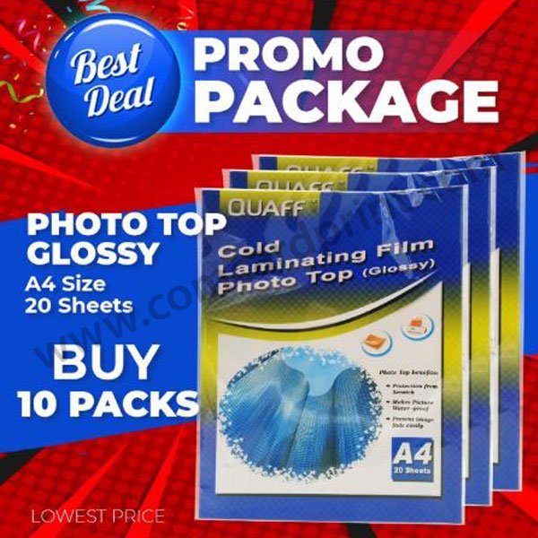 friendly Sudden descent Well educated Glossy] PROMO - 10 PACKS Quaff Photo Top Cold Laminating Film 80 microns A4  size - Comcard